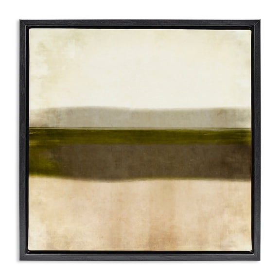 Stupell Industries Contemporary Rustic Neutral Horizon Black Floating Frame Canvas Art, 18 x 18, by Graffitee Studios