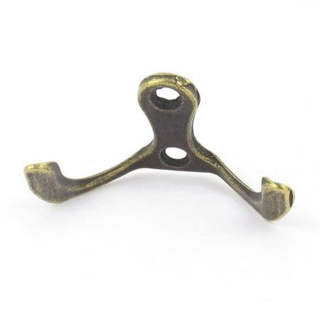 Aged Bronze Hanging Uxcell Bathroom Retro Style Double Hooks Hanging Coat Towel Wall Hanger Bronze Tone ()