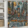 thumbnail image 6 of Orinice New York City Skyline Bathroom Decor Set with Hooks, Colorful Graphic Print Polyester Fabric Shower Curtain, Waterproof and Easy to Install 36x72, 6 of 7