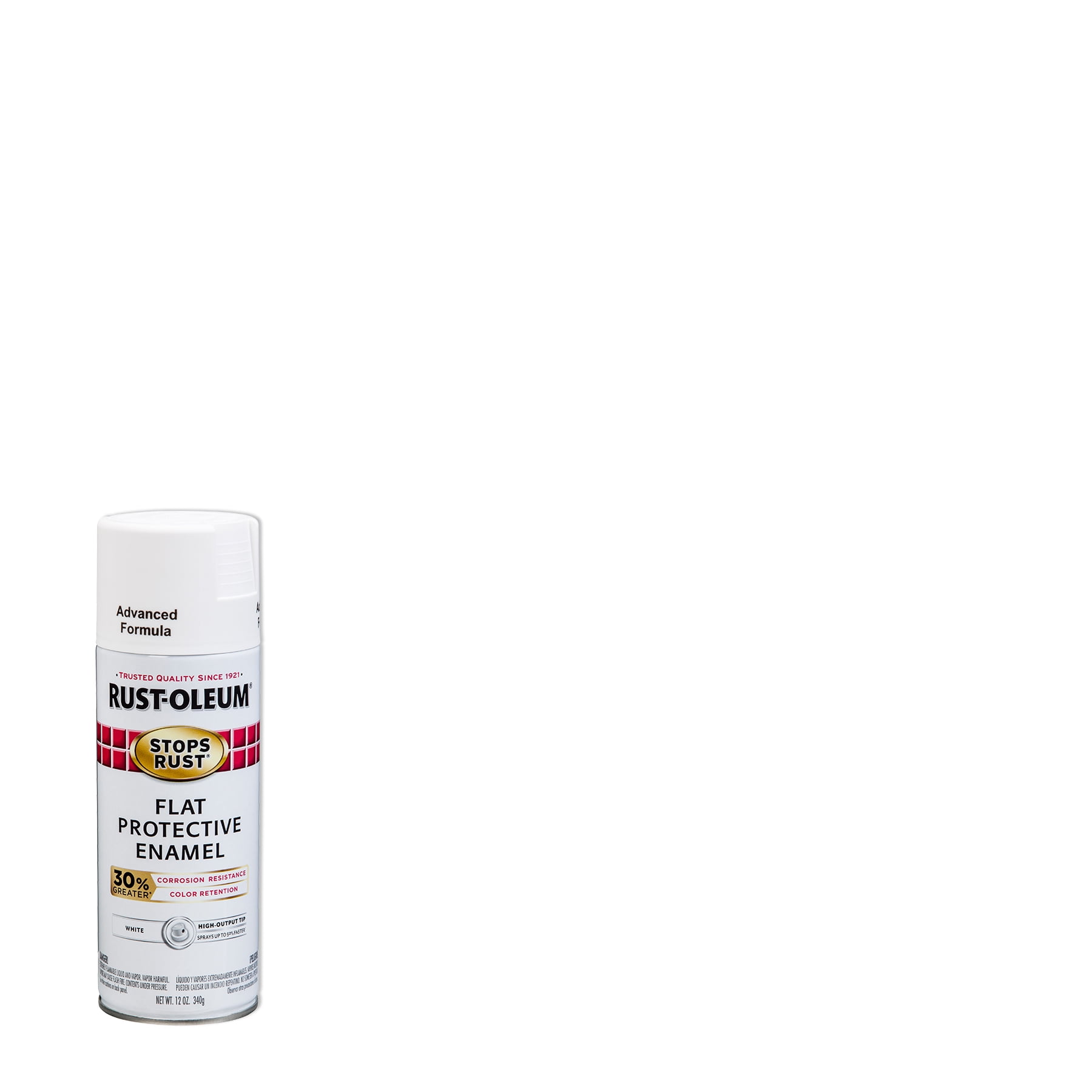 White, Rust-Oleum Stops Rust Advanced Flat Spray Paint, 12 oz