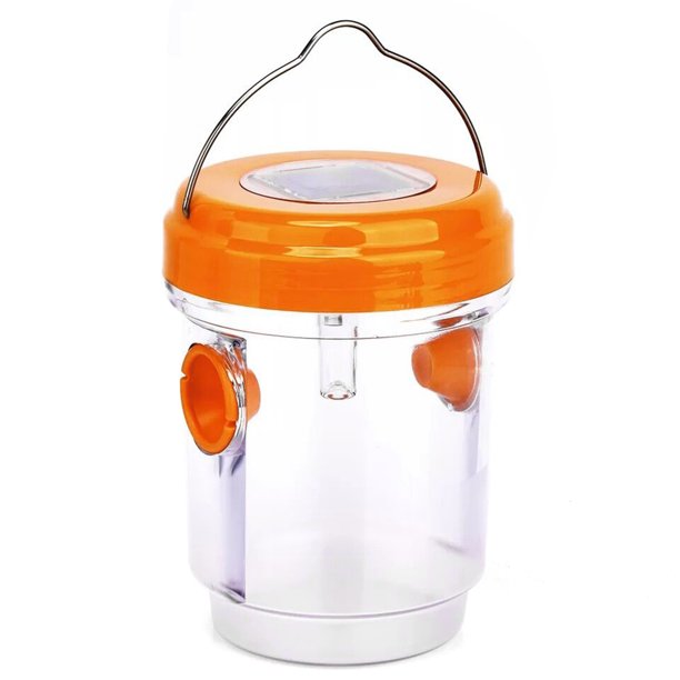 Atrapa insectos Trampa para insectos Trampa para avispas con energía solar con luz LED UV Eficaz y reutilizable Trampa para moscas de la fruta Asesino de avispas Moscas de abejas Avispones Atrapasueño Abanopi Atrapa insectos
