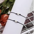thumbnail image 5 of LoonWear Distance Bracelets 2 Pieces Friendship Adjustable Heart Wax Rope Bracelets Relationship Gift for Best Friends Couple Family Heart, 5 of 5