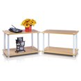 thumbnail image 1 of Furinno Turn-N-Tube 2 Tier Shelves End Tables, Beech & White, (2 Pack), 1 of 2