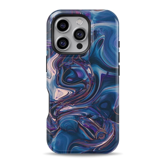 DesignSkinz Scratch-Resistant Hard Slim Case Compatible with iPhone 16 (Compatible with MagSafe) - Liquid Abstract Paint Remix V24