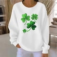 thumbnail image 2 of Saint Patricks Day Outfit Women Ribbed Long Sleeve Tops Green Irish Shamrock Print Sweatshirt Drop Shoulder Casual Pullover, 2 of 6