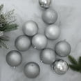 thumbnail image 2 of Northlight 12ct Shatterproof 4-Finish Silver Splendor Christmas Ball Ornaments 4" (100mm), 2 of 4
