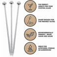 thumbnail image 4 of 50 Pieces Stainless Steel Cocktail Picks Metal Martini Picks 4.3 Inch, 4 of 5