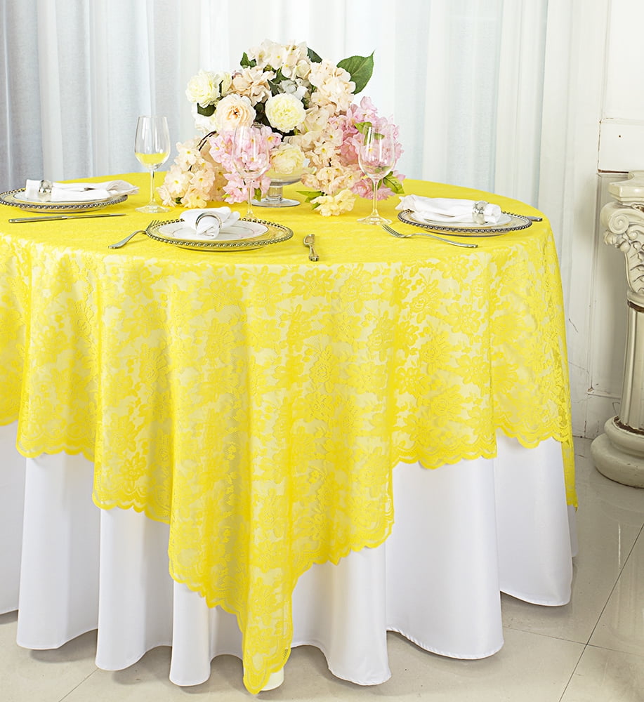 10 LACE TABLE OVERLAYS 72" x 72" SQUARE TABLECLOTHS 3 COLORS 100% POLY USA MADE 