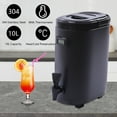 thumbnail image 4 of Insulated Beverage Dispenser with Spigot,2.6 Gal Food Grade Stainless Steel Elliptical Insulated Thermal Hot and Cold Drink Dispenser Black, 4 of 7