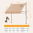 thumbnail image 3 of HOMEDEMO Manual Foldable Retractable Awning, 79"W x 118"H Foldable Side Bar 30°-180°, NO Drilling Awings for Backyard Garden Porch Outside Camel, 3 of 8