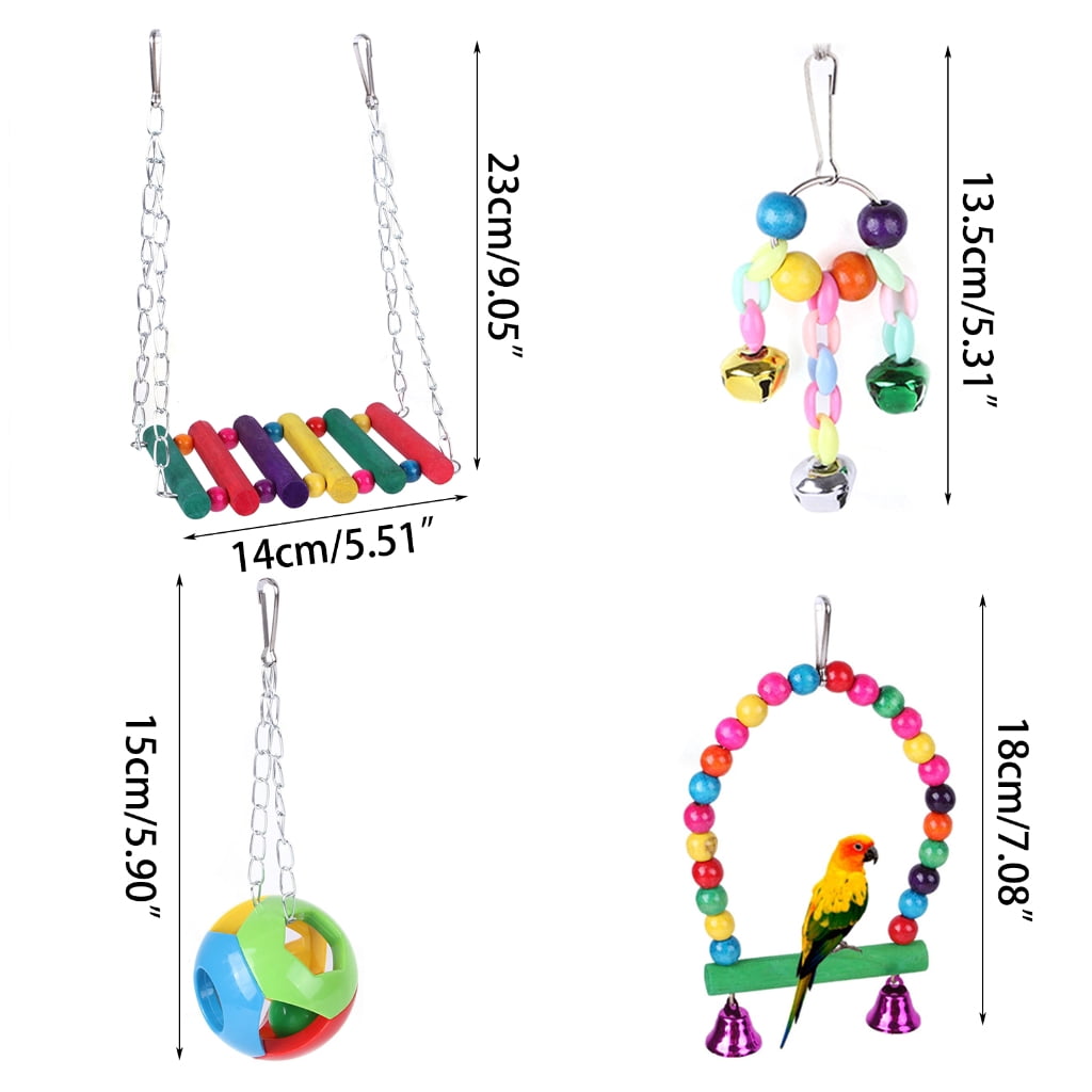BQBQERT Bird Foraging Wall Toy Parakeet Ladder Bridge Bird Foraging Toy Bird Swing Toy Bird Cage Toy Chewable Toy