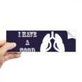 thumbnail image 1 of Body Lungs Breathing Lucky Rectangle Bumper Sticker Notebook Window Decal, 1 of 1