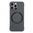 thumbnail image 3 of Funda protectora de cuero con succión magnética de fibra de carbono sin bordes adecuada para iPhone 14 PROMAX, 3 of 3