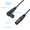 thumbnail image 3 of Cable XLR Devinal en ángulo recto macho a hembra recta, paquete de 2, 3 of 7