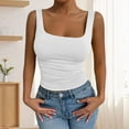 thumbnail image 5 of jowamay Square Neck Tank Top Slim Fit Casual Sexy Sleeveless T Shirt Camisole Casual Tanks Tops for Dating, 5 of 7