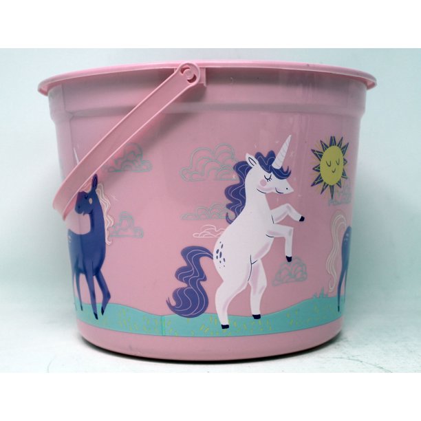 Spritz Medium Pink Happy Unicorns Plastic Bucket