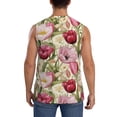 thumbnail image 4 of Lsque Tulips Flowers Print Men's Cotton Blend Sleeveless Muscle Shirts (S-3XL)- Moisture Wicking, Odor Protection, UPF 30+,3X-Large, 4 of 8