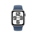 thumbnail image 3 of Apple Watch SE (2nd Gen) [GPS 40mm] Smartwatch with Silver Aluminum Case with Denim Sport Band - S/M, 3 of 9
