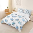 thumbnail image 3 of Erosebridal Blue Flower Queen Duvet Cover Set for Girls, Spring Garden Floral Bedding, Reversible 3 Pieces, 1 Duvet Cover and 2 Pillowcases, No Comforter, 3 of 6
