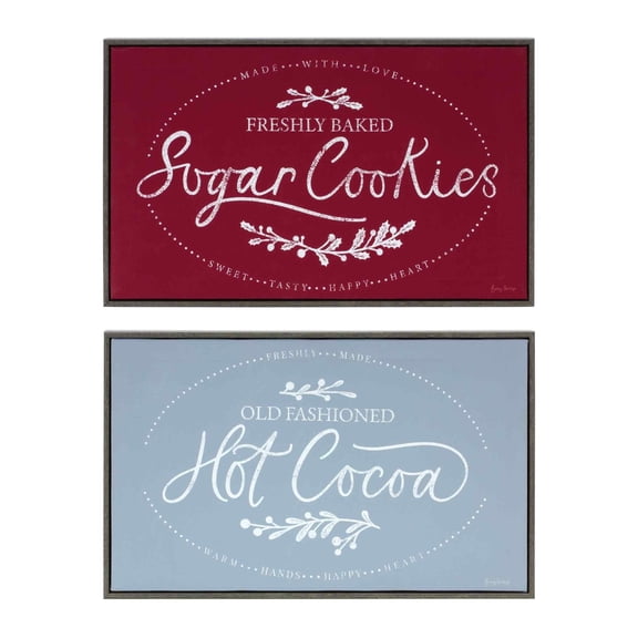 Melrose International LLC Cocoa and Cookies Frame (Set of 2) 15.5"L x 9.5"H Plastic/MDF