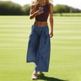 thumbnail image 2 of Women's Loose Wide Leg Track Pants Drawstring Pockets Elastic Waist Capri Hiking Pants with Big Ruched Pockets, 2 of 6