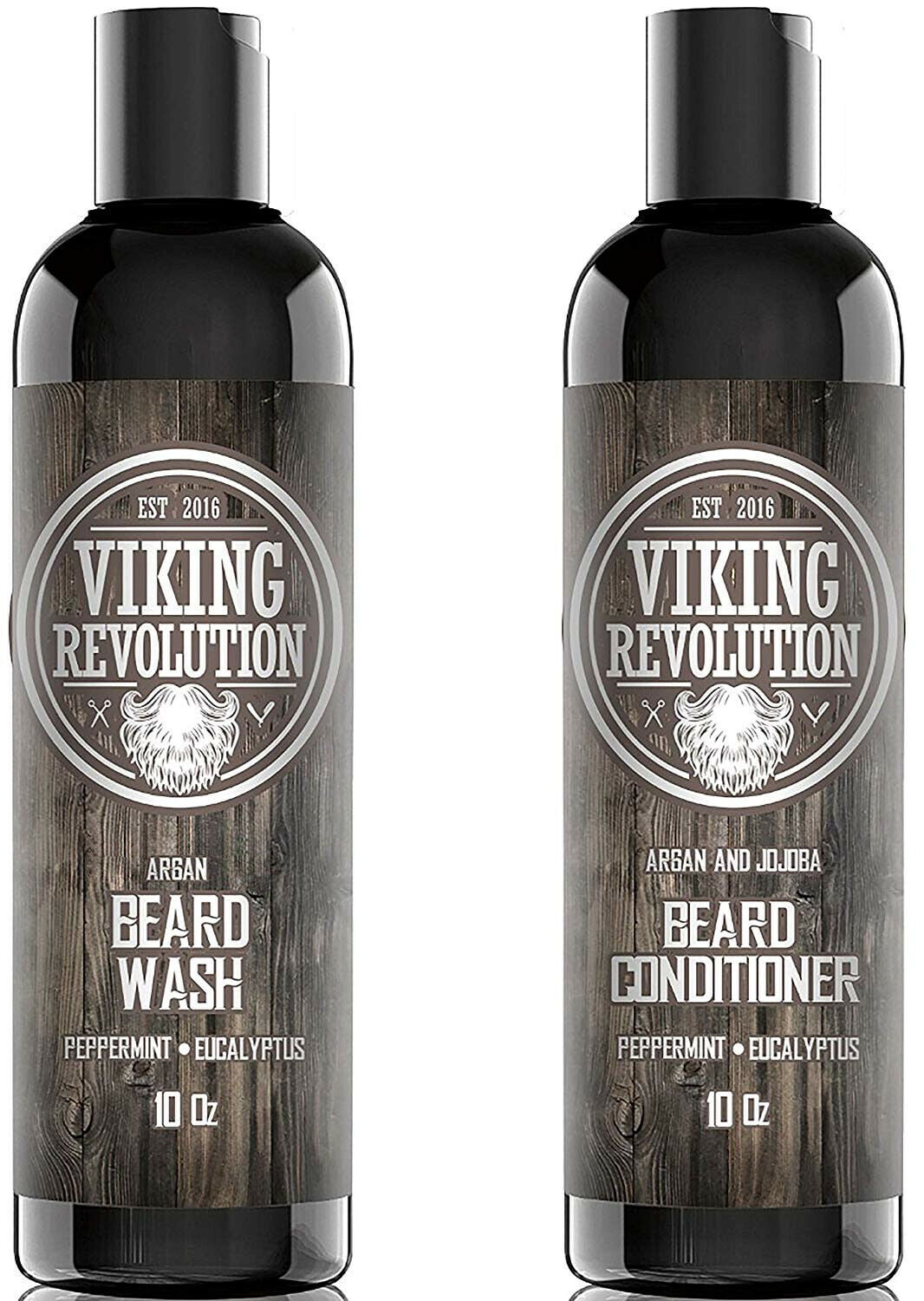 Viking Revolution Beard Wash & Beard Conditioner Set w/Argan & Jojoba