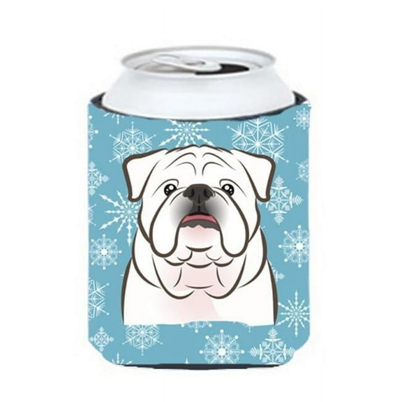 Snowflake White English Bulldog Can & Bottle Hugger