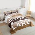 thumbnail image 3 of Homewish Brown Lodge Cabin Bedding Comforter Set, Enjoy Farm Life Twin Comforter Sets, Teens Kids Adult Men Reversible Bedding Set, Super Cozy Room Decor, 2pcs, 3 of 8