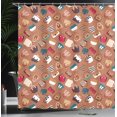 thumbnail image 3 of Ambesonne Retro Shower Curtain, Lady Handbags Stripes Ribbons, 69"Wx84"L, Pale Cinnamon Almond and Tan, 3 of 4