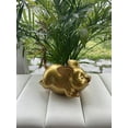 thumbnail image 2 of Y.Byani Piggy Bank Coin Bank Pig Statue Gifts Polyresin Home Decor Arts 8.3 inch (Gold), 2 of 9