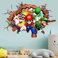 thumbnail image 2 of 47cm*31cm Super Mario Bros. Adhesivo de pared Adhesivos de pared extraíbles para habitación de niños Dormitorio Sala de estar Guardería Decoración del hogar Decoración de dibujos animados Arte mural, 2 of 5