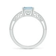 thumbnail image 2 of ANGARA Natural 2 ct Aquamarine Solitaire Engagement Ring with Milgrain in 925 Sterling Silver for Women (Size-9x7mm) | March Birthstone, Anniversary, Jewelry Gift for Women | Natural Aquamarine Ring, 2 of 12