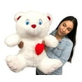 thumbnail image 5 of Big Plush® 2 Foot Valentine Teddy Bear 24 Inches Soft White Plushie with Red Nose and Heart on Chest, 5 of 8