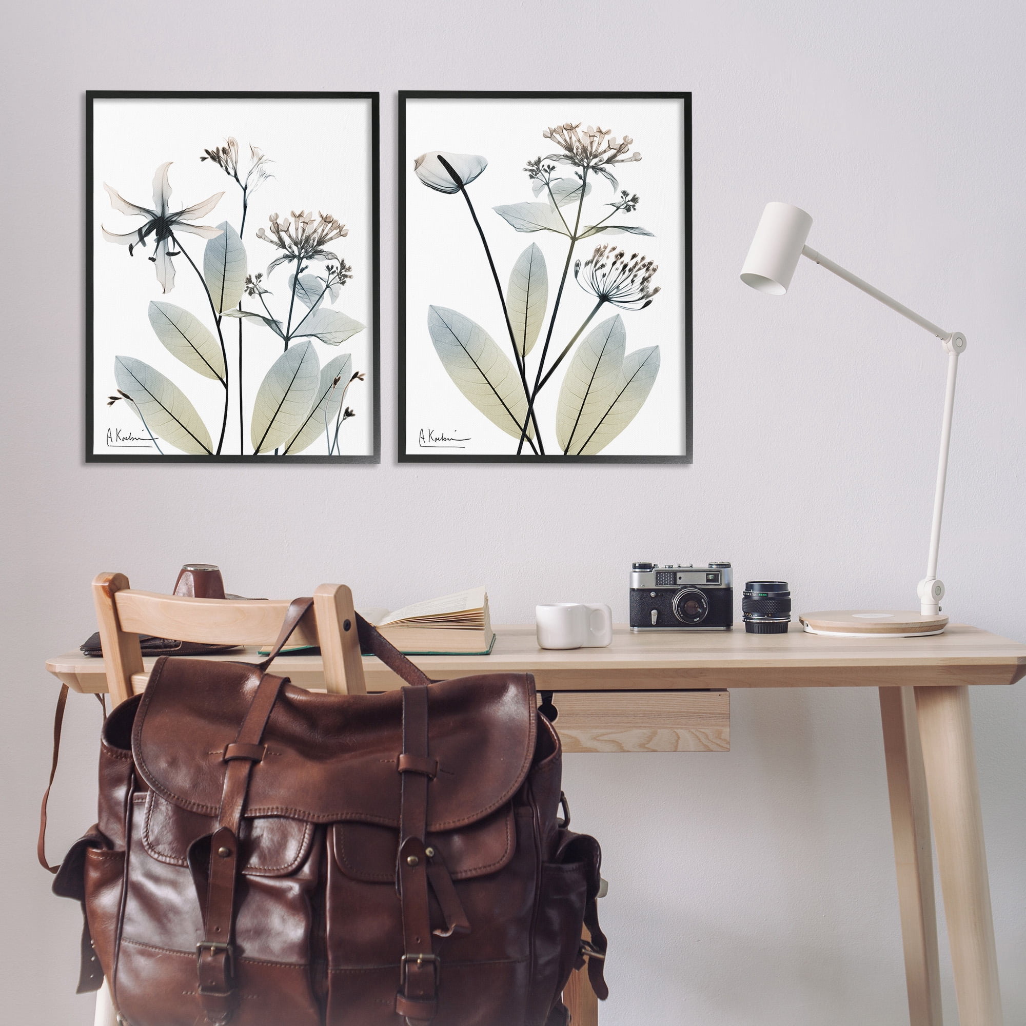 Stupell Industries Modern Budding Blooms Botanical & Floral Photography Black Framed Art Print Wall Art, 24 x 30, Set of 2