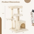 thumbnail image 3 of Demi Bonn 33" Cat Tree for Small Indoor Cats, Plush Cat Tower with Large Cat Condo, Perch and Sisal Cat Scratching Post for Kittens, Beige, 3 of 8