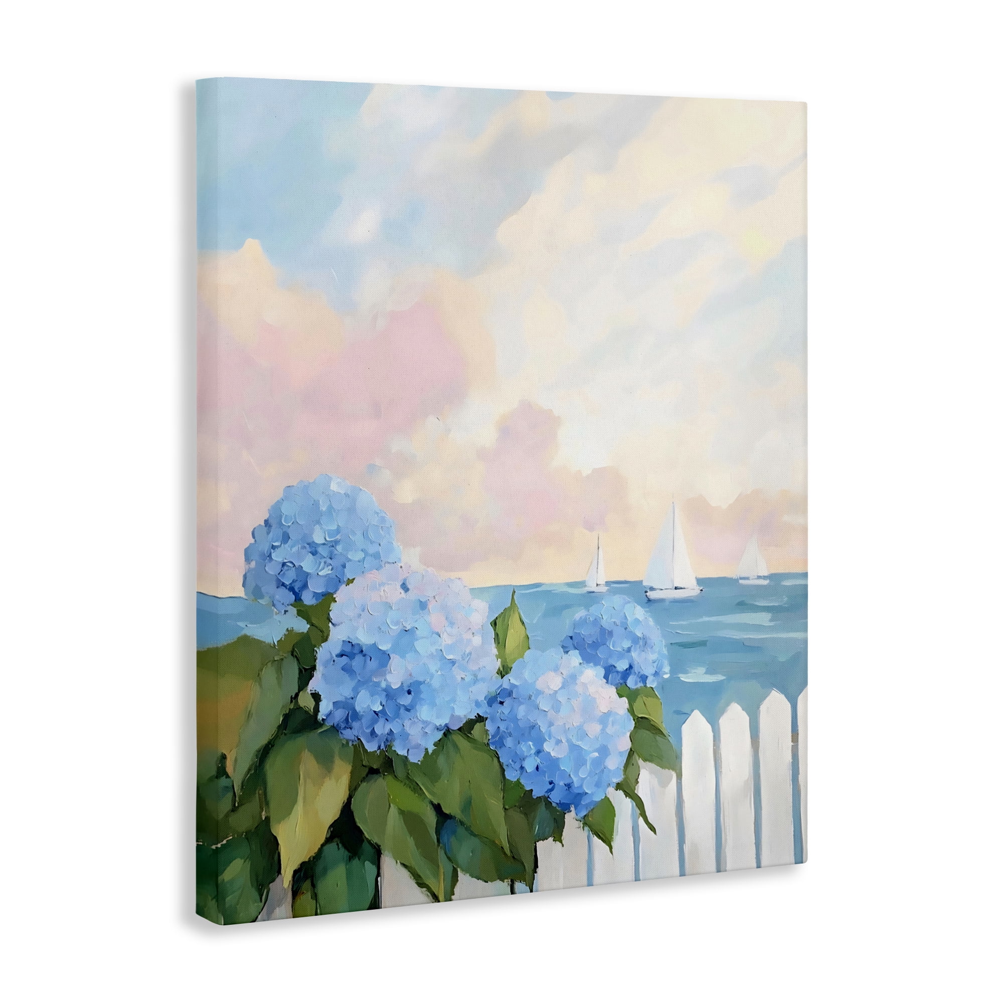 Stupell Industries Hydrangeas By The Sea Canvas Wall Art, design by Creative Studio