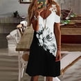 SGQSRQJ Women Summer Dresses Women Casual V Neck Summer Printed Off The
