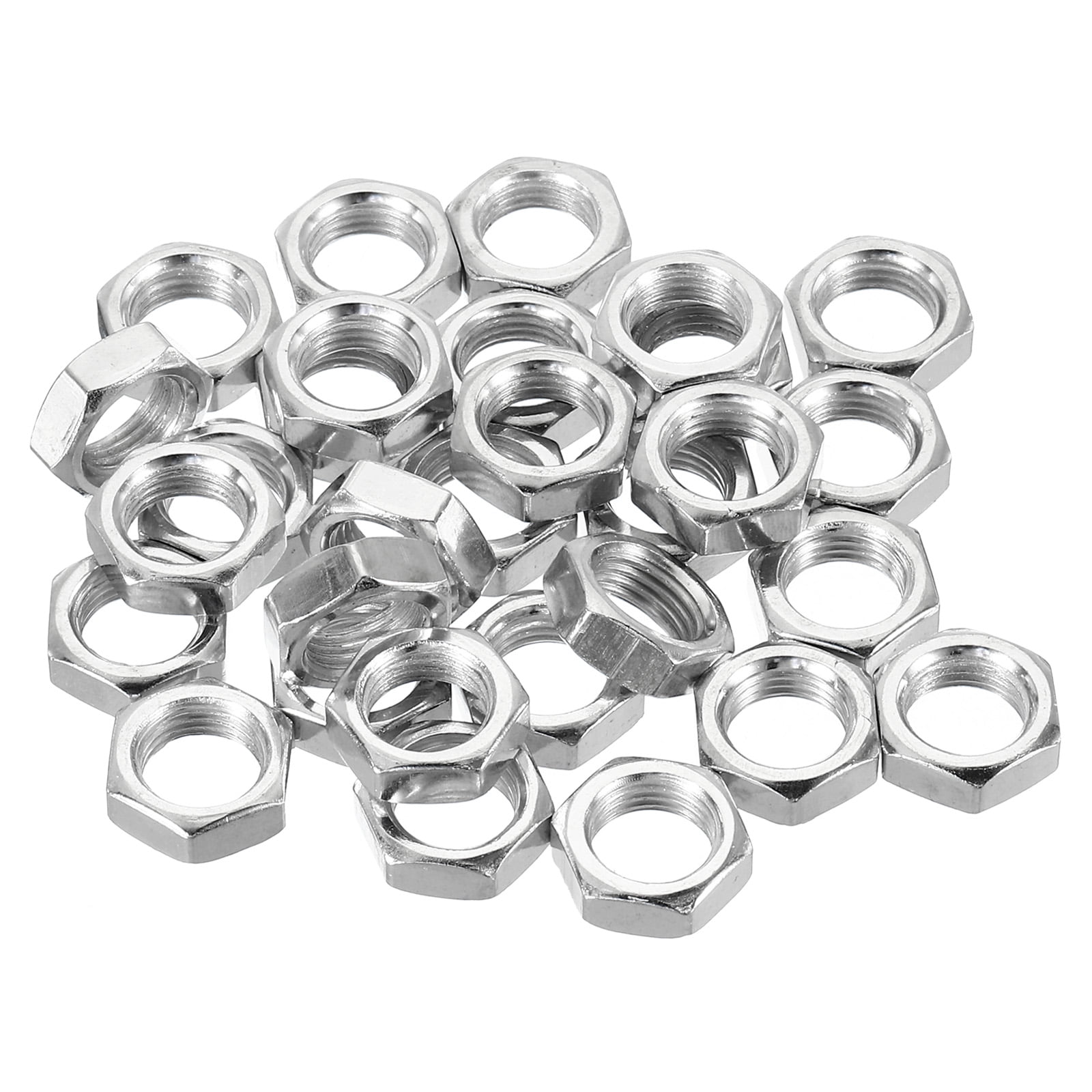 Uxcell M10x1.0 Steel Hex Nuts Zinc Plated Hardware Nuts Screw Bolt