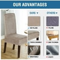 thumbnail image 6 of Enova Home Set of 2 Soft Thick Solid Velvet Dining Chair Covers, Fabric Stretchy Universal Dining Chair Slipcovers Chair Protectors Washable (Taupe), 6 of 7