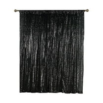 BalsaCircle 52" x 84" Black Sequined Curtains Drapes Panels Window Treatments Decorations