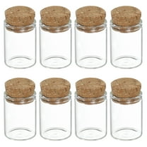 Uxcell 8Pcs Mini Glass Bottles with Cork Stoppers, 5ml Small Clear Bottles Glass Empty Jars Vials for DIY Crafts Party Wedding Decor Favors