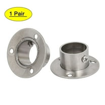 Unique Bargains 1 Pair Stainless Steel Closet Pole Socket Rob Support Flange Holder, 26mm Dia