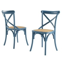 Side Dining Chair, Set of 2, Wood, Blue, Modern Contemporary Urban Design, Kitchen Room Cafe Bistro Restaurant Hospitality