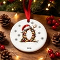 thumbnail image 6 of Fievgin Christmas Ornament 2026, Letter O Initial Decoration with Santa Hat for Tree & Gift, 6 of 8