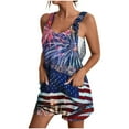 thumbnail image 2 of 4th of July Rompers Women Rompers for Women Jumpsuits for Women Casual Summer Rompers for Women 2025 Women's Independence Day Print Pocket Romper Shorts, 2 of 5