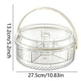 thumbnail image 3 of YIKA Tupperware Five Compartment Fresh-keeping Fruit Tray With Handle Portable Circular Covered Snack Box For Picnicking And Camping Kitchen Storage Clear, 3 of 9