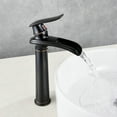 thumbnail image 2 of Single Handle Bathroom Sink Faucet, Black, High Spout, 2 of 5