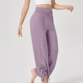 thumbnail image 4 of FNFYFH Women's Wide Leg Pants High Waisted Breathable Drawstring Lounge Pants Lightweight Soft Flowy Workout Yoga Pants, 4 of 8