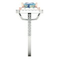 thumbnail image 3 of 2.07 ct Princess Cut Blue Moissanite with Simulated Diamond Halo Accents 18K White/Rose Gold Womens Engagement Ring, 3 of 5