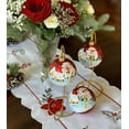 thumbnail image 6 of STP Goods Village at Dusk Christmas Ball Ornament Set of 3 in Gift Box 3.5" (9 cm) Hand-Painted Christmas Tree Ornaments Collectible Christmas Tree Hanging Decorations, Red Blue, 6 of 6